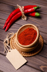 Red pepper powder in a bowl