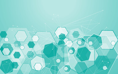 Abstract hexagon and technology background. Abstract background for technology wallpaper and banner. Useful for brochure, layout and technology backdrop. Abstract background vector
