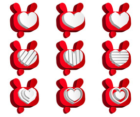 Social media buttons with rabbit ears