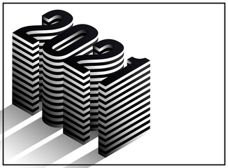 New year 2021 abstract isometric numbers