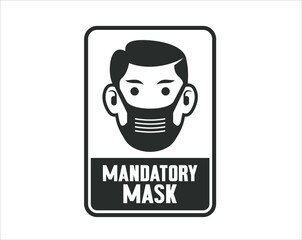 mandatory mask. vector art.