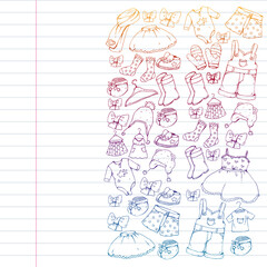 Children clothes. Background for babies, kids patterns.