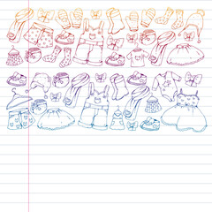 Children clothes. Background for babies, kids patterns.