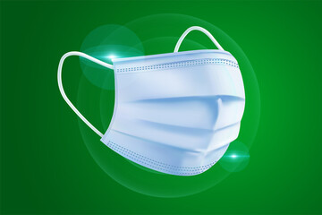 Coronavirus protection background with face mask vector