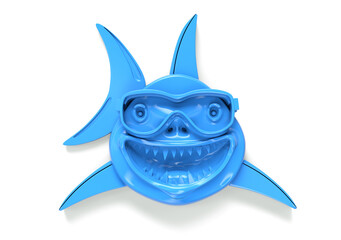 Obraz premium 3D Rendering Megalodon Shark on White