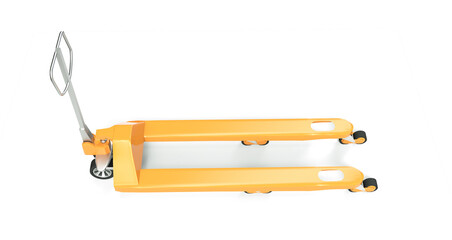 An empty hand truck, isolated on white background. 3D render