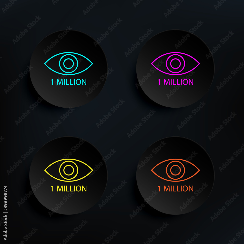 Poster views dark badge color set icon. simple thin line, outline vector of web icons for ui and ux, websit