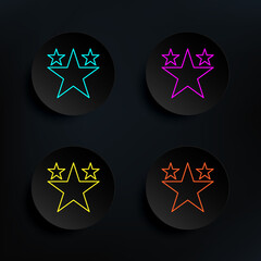 Popular video dark badge color set icon. Simple thin line, outline vector of web icons for ui and ux, website or mobile application