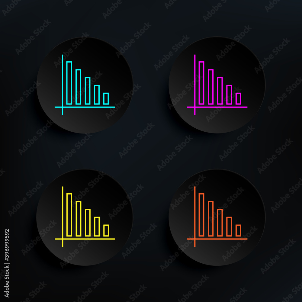 Poster statistics dark badge color set icon. simple thin line, outline vector of web icons for ui and ux, w