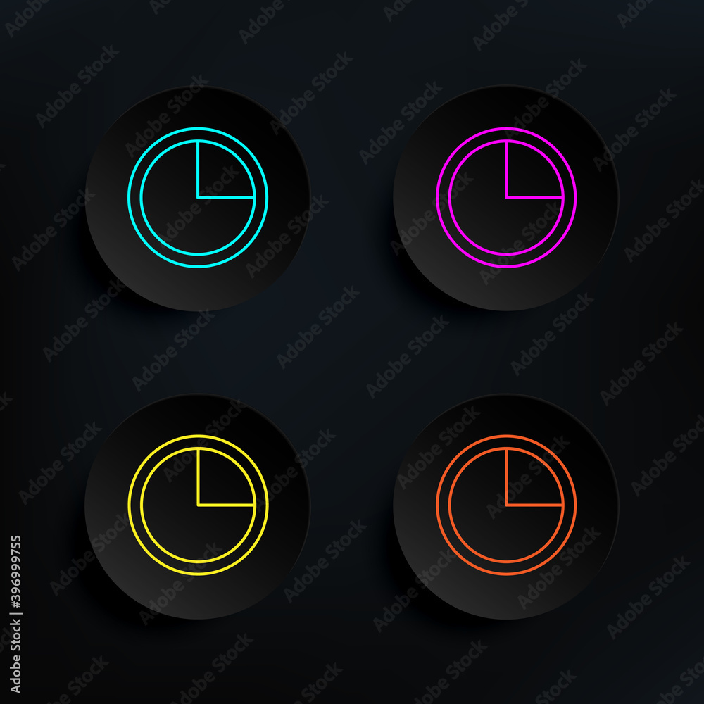 Poster time dark badge color set icon. simple thin line, outline vector of web icons for ui and ux, website