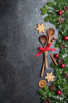 Christmas decoration background. Christmas cooking concept