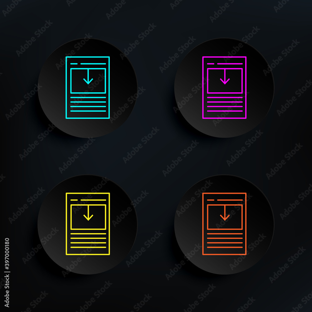 Poster comments dark badge color set icon. simple thin line, outline vector of web icons for ui and ux, web
