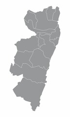 The Recife metropolitan region map isolated on white background, Pernambuco State, Brazil