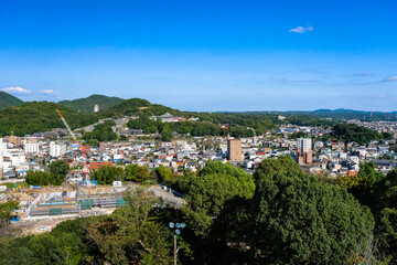 Fototapeta na wymiar 愛知県犬山市 犬山城から眺める街並み