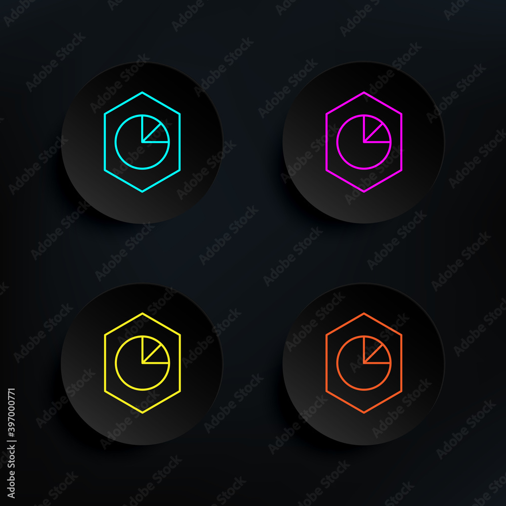 Poster info dark badge color set icon. simple thin line, outline vector of web icons for ui and ux, website