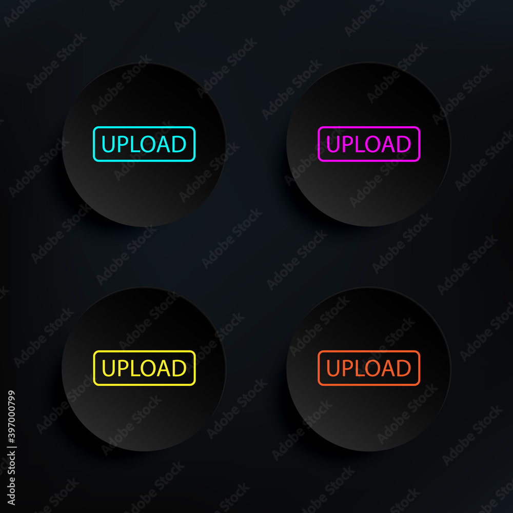 Poster loading dark badge color set icon. simple thin line, outline vector of web icons for ui and ux, webs