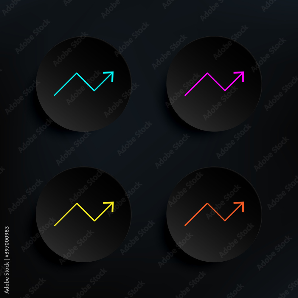 Poster statistics up arrow dark badge color set icon. simple thin line, outline vector of web icons for ui 