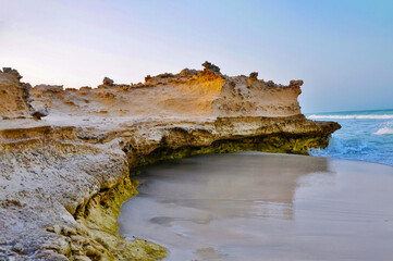 Sharp rocks on the Duqm beach 