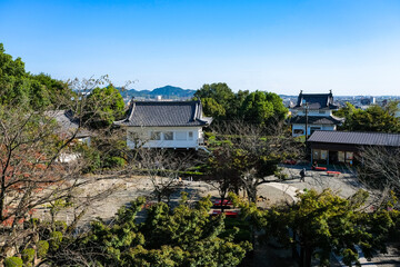 愛知県犬山市 犬山城から眺める風景 鉄門・隅櫓