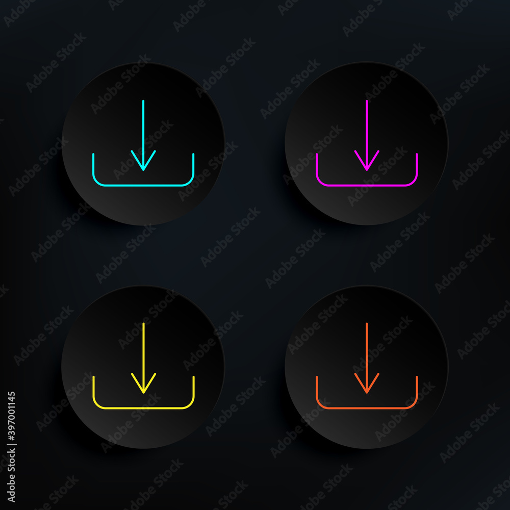 Poster loading dark badge color set icon. simple thin line, outline vector of web icons for ui and ux, webs