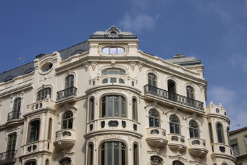 Fototapeta na wymiar Old building in the center of the Spanish seaside city of Malaga