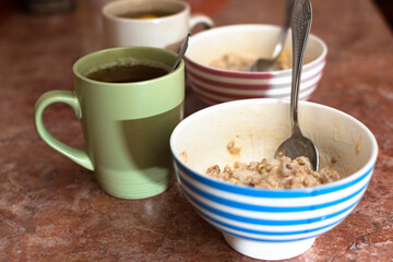 muesli with yogurt in a plate
