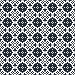 Seamless Geometric Black and White Pattern