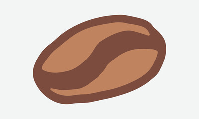 Doodle coffee bean illustration. Simple outline drawing. Morning drink for breakfast. Hand drawn design element