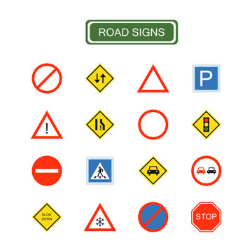 Isolated road signs for any purpose