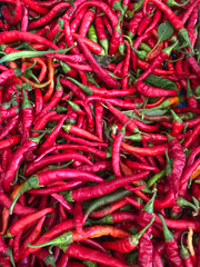 Farmers' market: red chili peppers