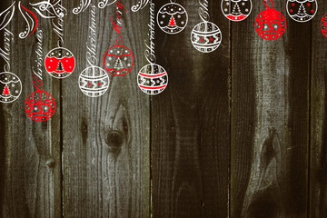 christmas decoration on wooden background