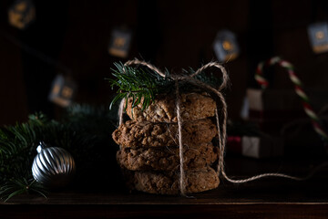Oatmeal cookies in new years eve