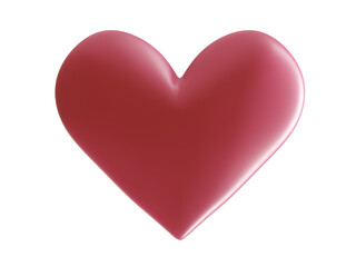 red heart isolated on white. 3d illustration
