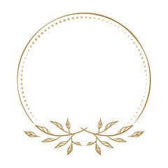 Vector round dotted frame with floral decoration