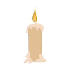 Vector illustration candle in flat style. Design for print poster and greeting card, textile
