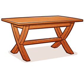 Vector rustic wooden table illustration