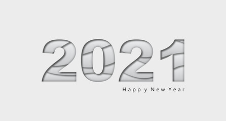2021 Happy New Year luxury holiday banner with handwritten inscription Happy New Year. Minimalistic text template. Happy new year 2021. Vector illustration.