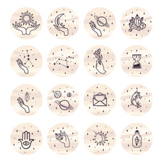 Constellations, collection of 12 zodiac signs with titles. Aries, Taurus, Leo, Gemini, Virgo, Scorpio, Libra, Aquarius, Sagittarius, Pisces, Capricorn, Cancer. Vector, isolated on white background