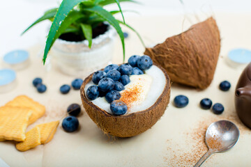 blueberries in coconut