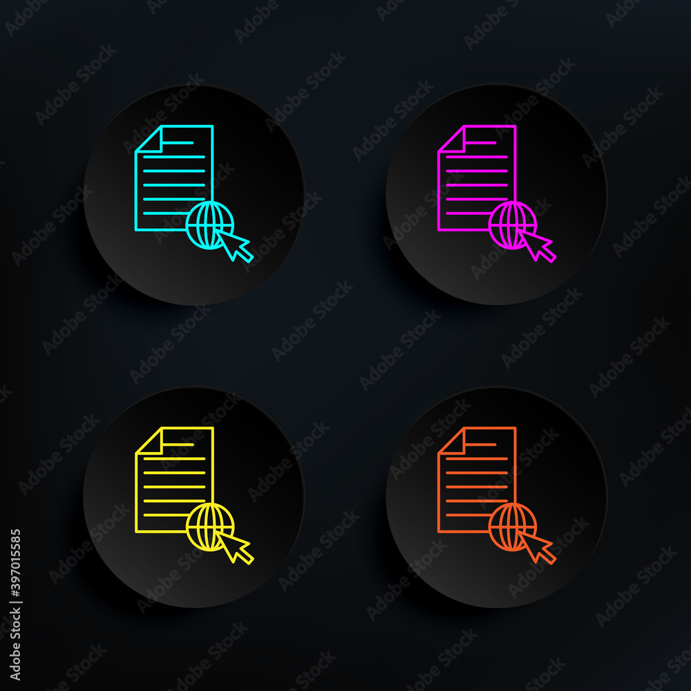 Poster internet publishing dark badge color set icon. simple thin line, outline vector of web icons for ui 