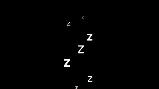 Sleeping Illustration Animation on Black Background and Green Screen