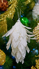 Christmas decorations whist on the Christmas tree. color