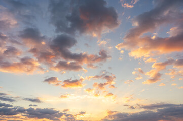 Sunset sky for background or sunrise sky and cloud at morning.