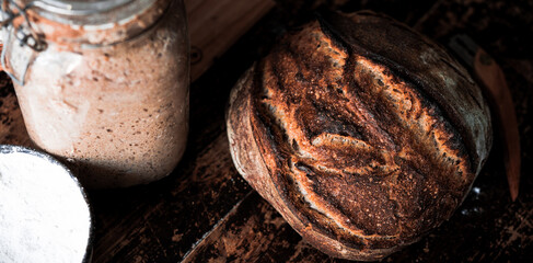 master baker preparing sourdough bread at home