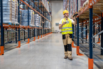 Worker scanning package in Warehouse