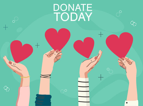 Charty, volunteering and donation concept.