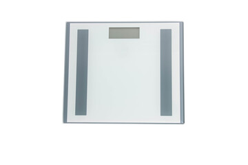 Digital weight scale on transparent background