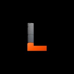 Line Stripes Letter L Logo Icon. Line stripe shape design concept.