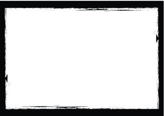 Set of Grunge Black and White Frames . textured rectangles for image