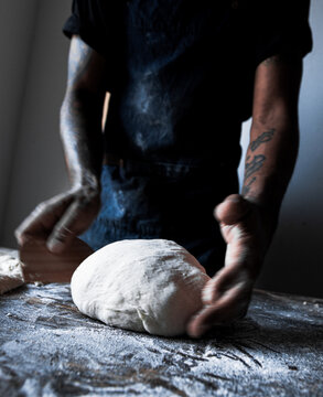 Master Baker Preparing Sourdough Bread At Home